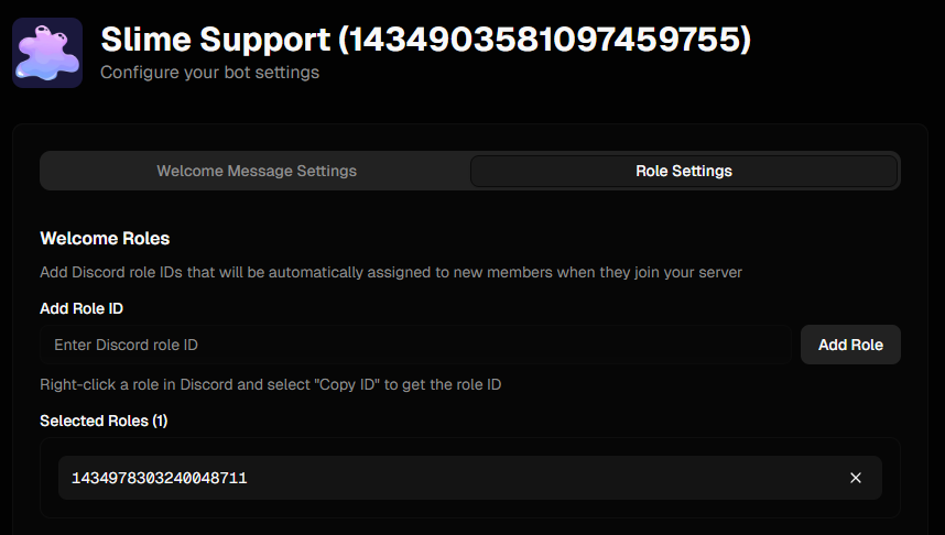 Role assignment configuration interface